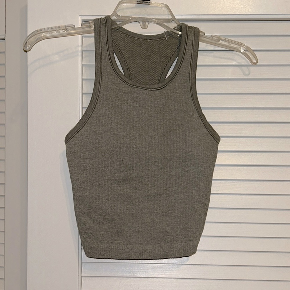 Lulu Lemon Ribbed Cropped Racerback Tank Top